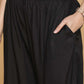 Elegant Black Colored Rayon Palazzo Pant For Women In Near Me