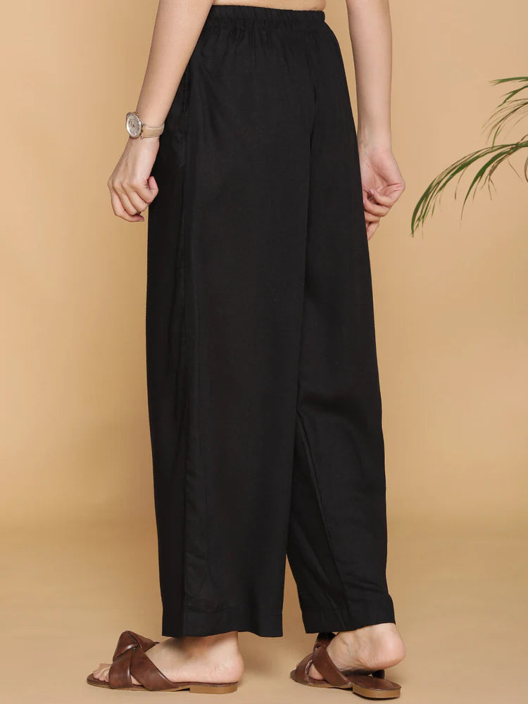 Black Colored Rayon Palazzo Pant In USA