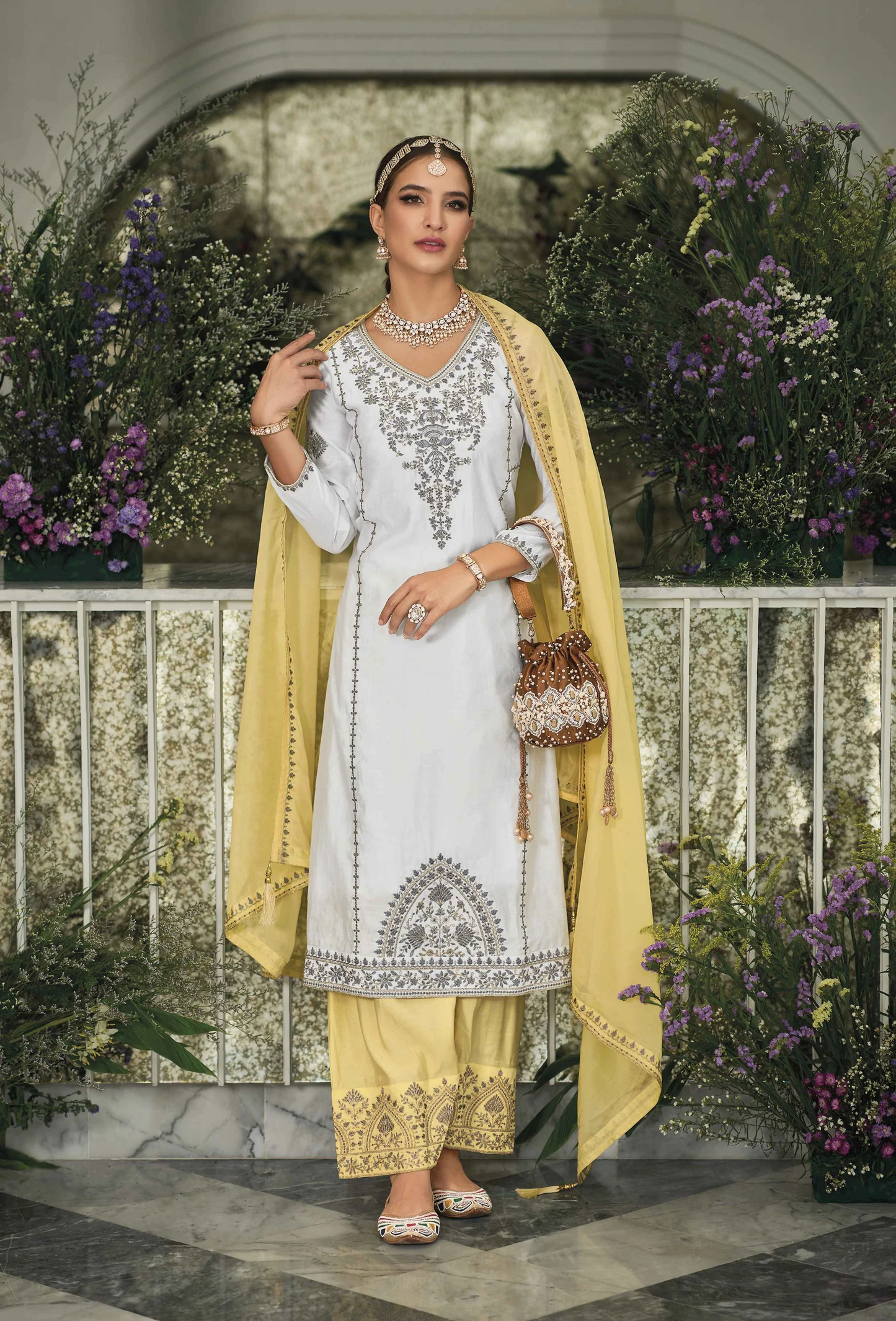 Embroidery Work Palazzo Suit For Women In USA