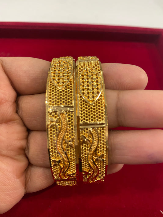 Alluring Gold Plated Bangles With Pure Elegance Gold Color Look For Women