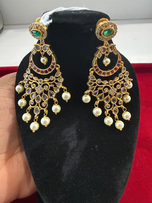 Beautiful Multicolor Gold Plated Earrings For Women
