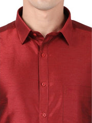 Eye-Catching Maroon Plain Formal Shirt For Men In Phoenix