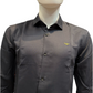 Pleasing Dark Grey Color Full Sleeve Shining Silk Shirts For Men