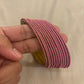 Elegant Light Pink Color Plain Lehar Dot Printed Antique Gold Bangle With Glitters