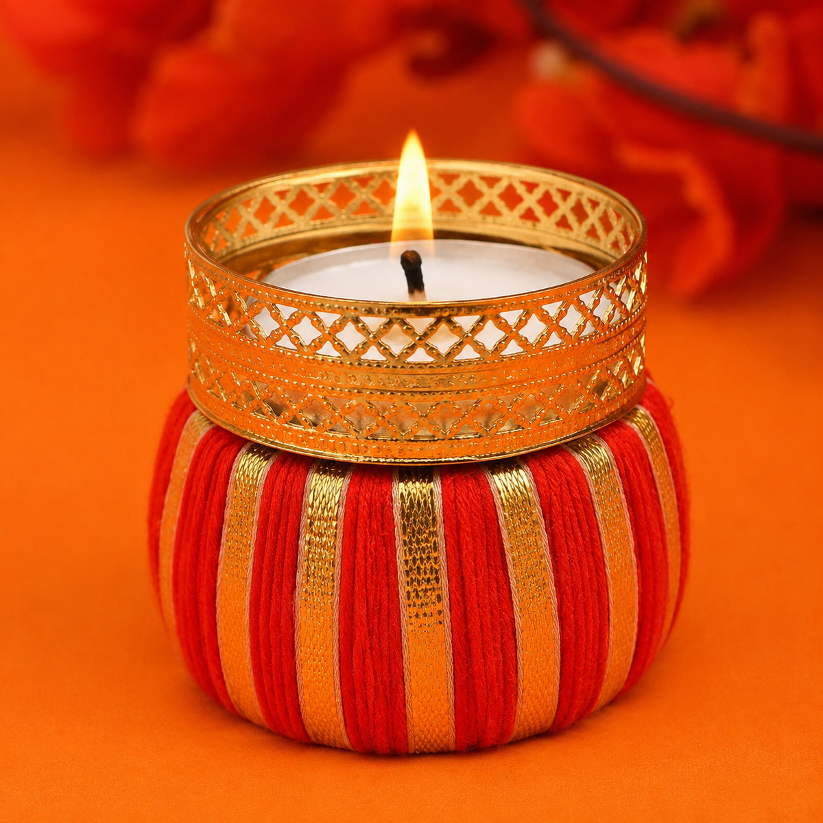 Traditional Decorative Red Color Diya Candle Holders