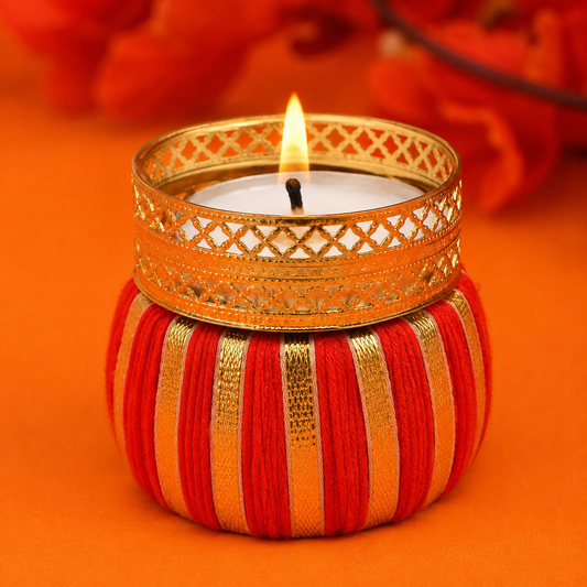Traditional Decorative Red Color Diya Candle Holders
