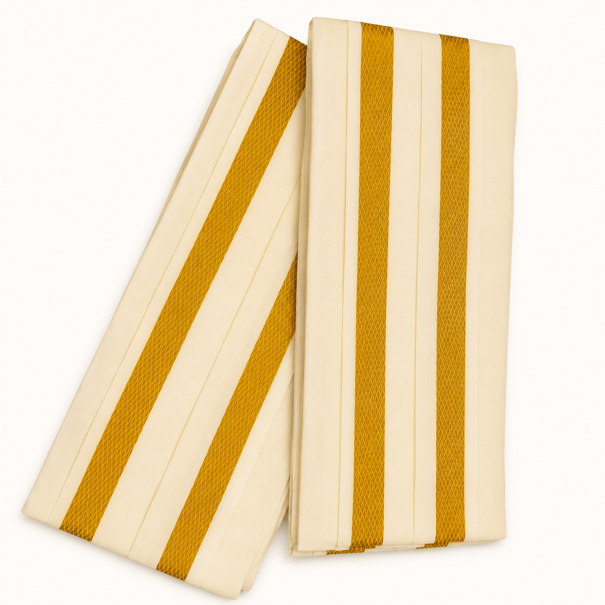 Attractive Cream Color Cotton Angavastram With Gold Zari Border For Men