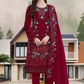 Alluring Maroon Color Georgette With Embroidery Khatli Work Suit For Women
