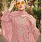 Pink Color Organza With Embroidery Khatli Work Salwar Suit For Women Near Me