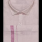 Beautiful Pink Color Full Sleeve Cotton Dhoti Set With Pink Zari Work For Men