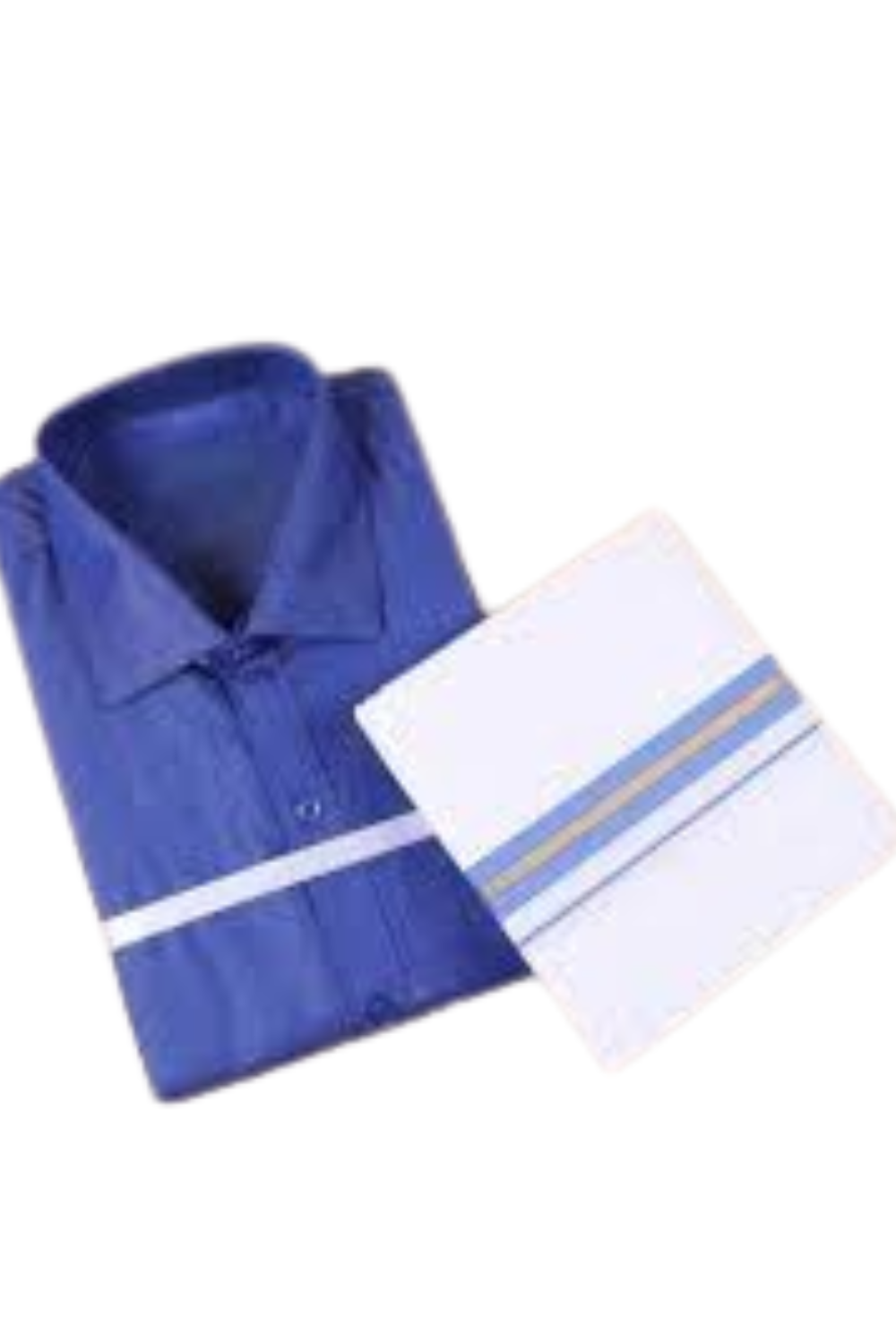 Beautiful Blue Color Mens Cotton Shirt With Blue Border Dhoti