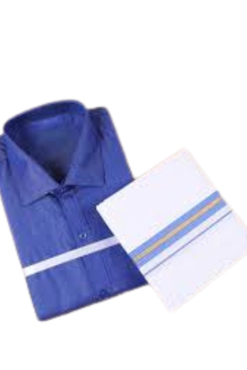 Beautiful Blue Color Mens Cotton Shirt With Blue Border Dhoti Near Me