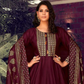 Maroon Color Fancy Foil Printed Rayon Gowns With Dupatta  Near Me
