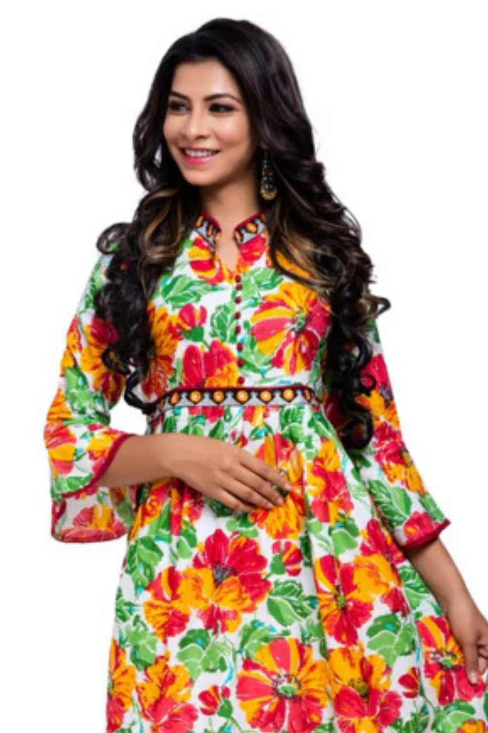 Multicolored Floral Printed Cotton Kurti Near Me