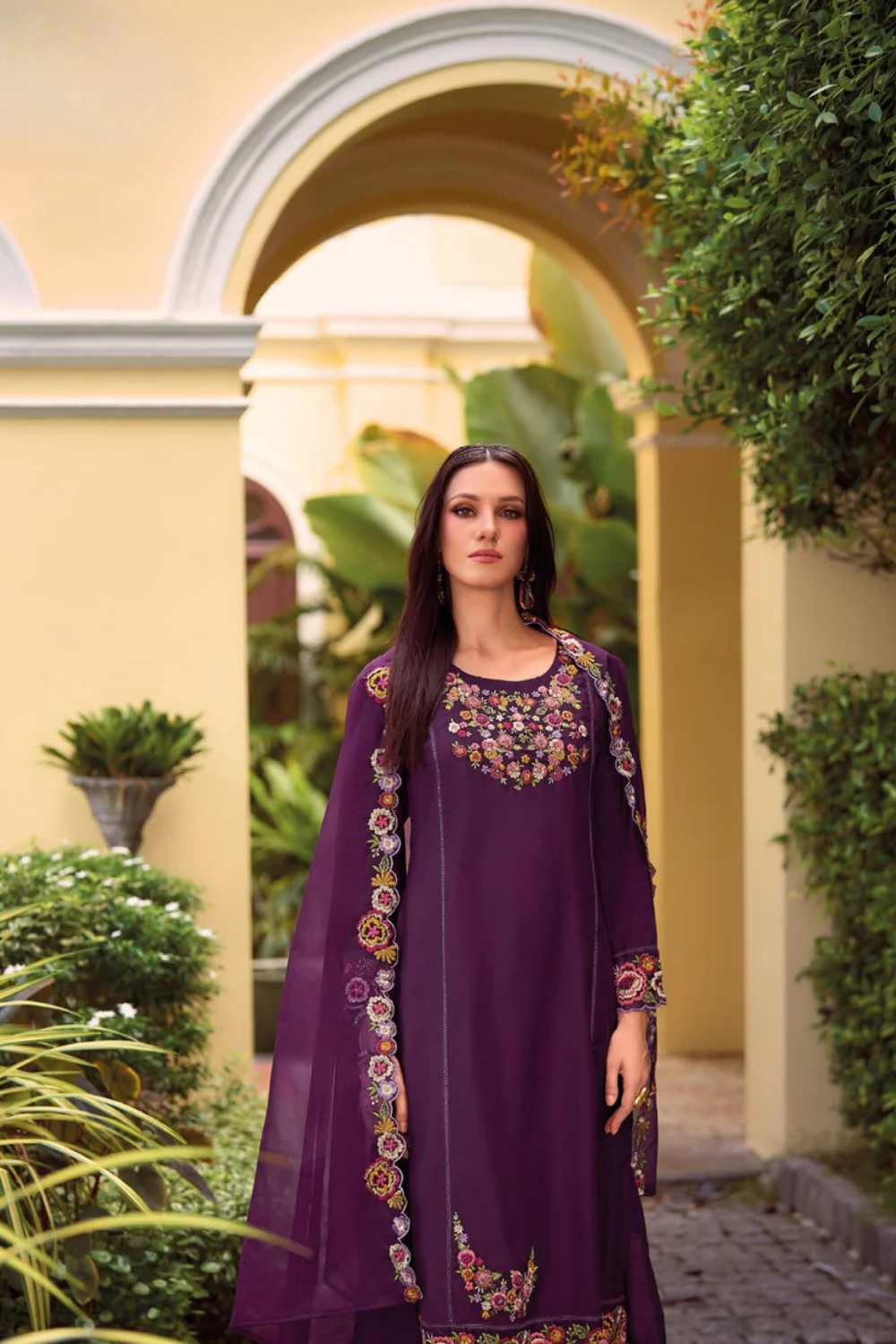 Purple Color Salwar Suits With Embroidery Work Near Me
