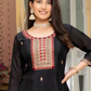 Dazzling Black Color Thread Work And Silk Kurti Near Me
