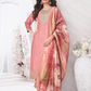 Alluring Pink Color Salwar Suits With Embroidery Work For Women