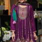 Purple Color Chinon With Heavy Embroidery Work Salwar Suit  For Women  Near Me