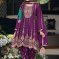 Charming Purple Color Chinon With Heavy Embroidery Work Salwar Suit  For Women