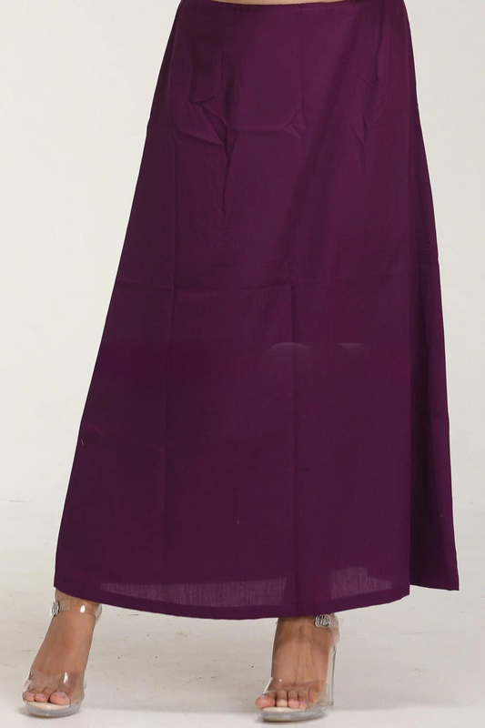 Charming Indigo Purple Women's Readymade Cotton Petticoat For Saree