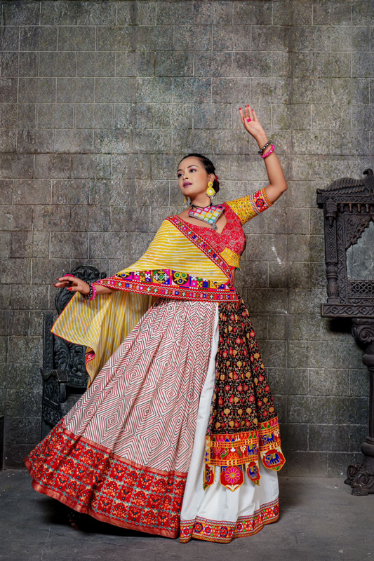 Attractive Multi Color Special Navaratri Lehenga Choli For Women