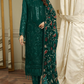 Attractive Dark Green Color Georgette With Embroidery Work Salwar Suits With Dupatta