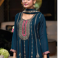 Teal Blue Color Chinon With Heavy Embroidery Work Salwar Suit For Women  Near Me