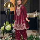 Attractive Maroon Color Chinon With Heavy Embroidery Work Salwar Suit For Women