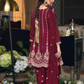 Maroon Color Chinon With Heavy Embroidery Work Salwar Suit Near Me