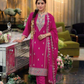 Beautiful Rani Pink Color Chinon With Embroidery Work Salwar Suits For Women