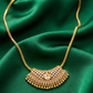 Stunning Gold Plated Crescent Pendant Necklace With Clear CZ Stones Near Me
