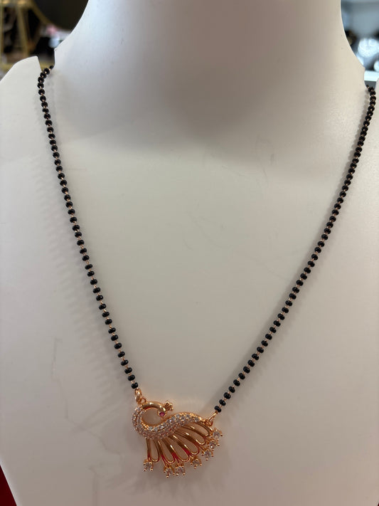 Elegant White Color Rose Gold  Mangalsutra Necklace For Women