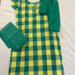 Alluring Green Color Checked Kurti Set For Women