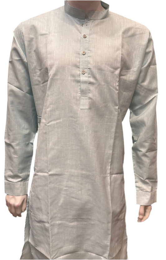 Marvelous Sky Blue Color Cotton Kurta With Pajama For Men