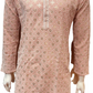 Attractive Light Pink Color Premium Rayon With Embroidery and Sequins Work Kurta Suit For Men