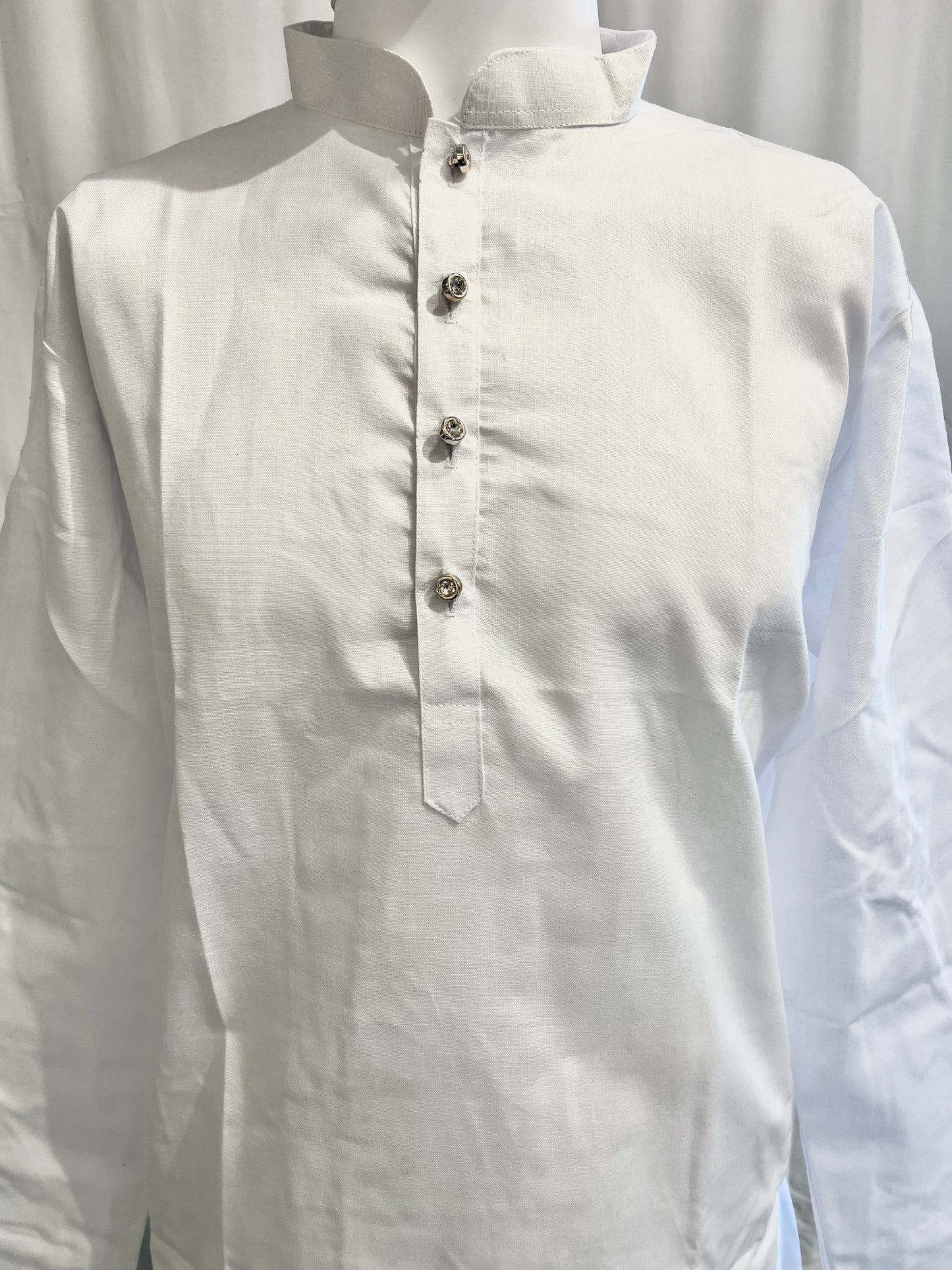 Stunning White Color Cotton Designer Men's Kurta With Pajama Pant