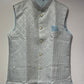 Light Blue Color Sequins Work With Silk Men's Jacket Near Me