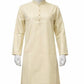 Amazing Yellow Color Cotton With Self Design Kurta Suits For Men