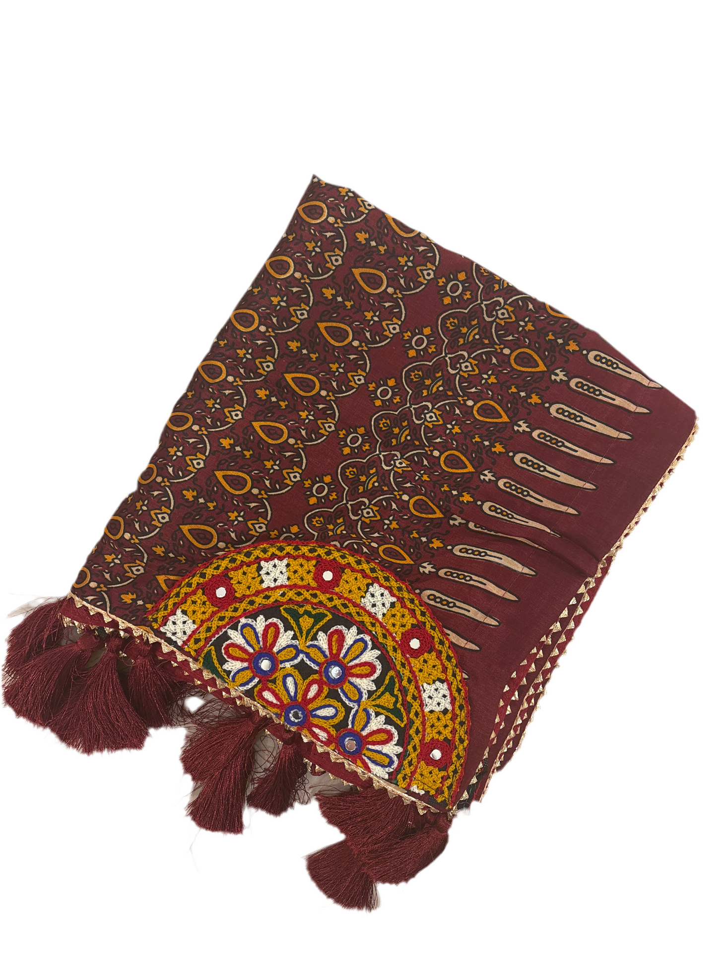 Beautiful MultiColor Dola Silk With Gamthi Work Lehenga Choli With Dupatta For Women