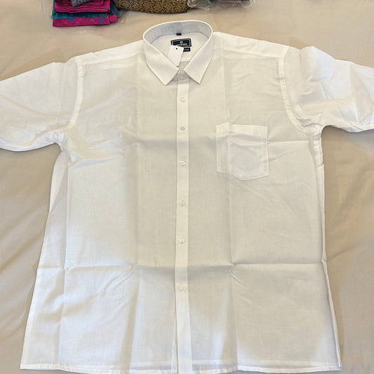 Charming White Color Silk Shirt With Half Sleeve For Men