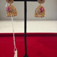 Pretty Pink Flower Gold Plated Jhumkas for Women