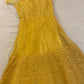 Beautiful Golden Yellow Anarkali Embroidered Dress With Dupatta