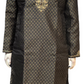 Amazing Black Color Brocade With Pure Zardozi Hand Work Kurta And Pajama Pants For Men
