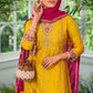 Attractive Yellow Color Premium Silk Embroidery Kurti Near Me