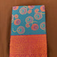 Attractive Teal Blue Color Kora Muslin Saree With Contrast Border For Women