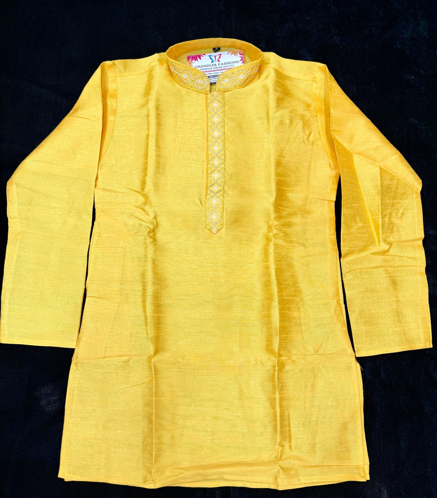 Elegant Yellow Color Heavy Banarasi Embroidery Kurta Pajama Set For Boys