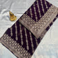 Awesome Dark Purple Color Georgette Embroidered Work Fancy Saree - PREMIUM QUALITY