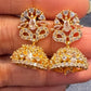 Gorgeous Gold Plated Earrings With White Stones Near Me