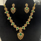 White Color Stones Gold Plated Designer Necklace With Earrings Near Me