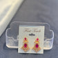 Gold Plated Pink and White Color Stones Earrings Near Me